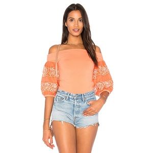 Free People Rock With It Top in Coral